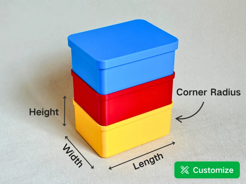 Customizable Stackable Box with Lid (Parametric)