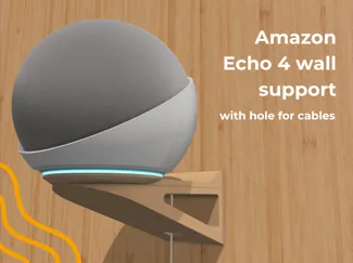 Amazon Echo 4 wall support - with hole for cables