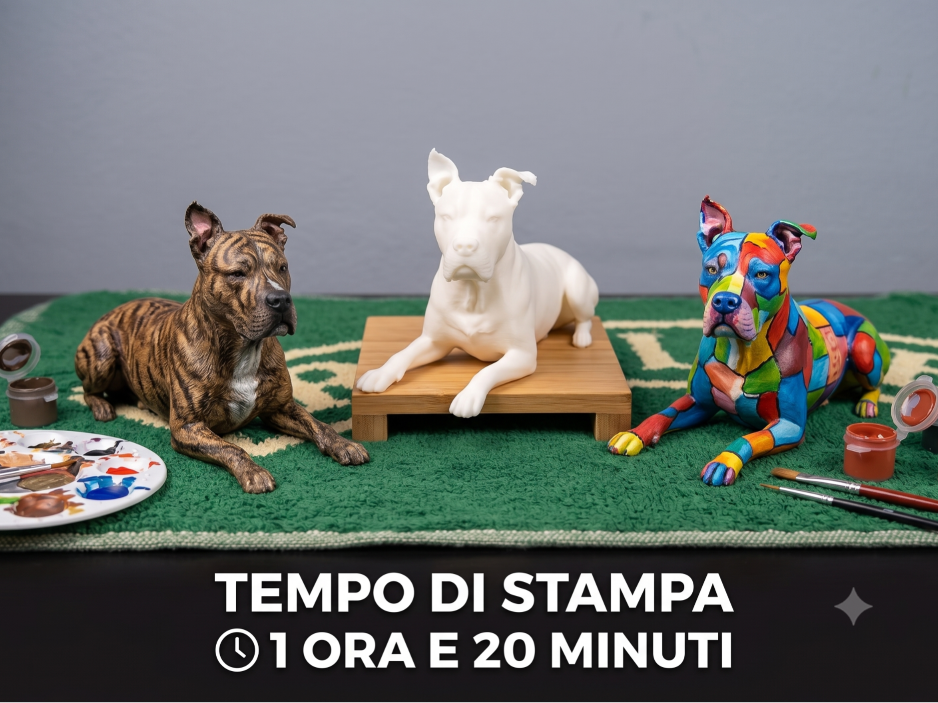 Lying Amstaff Statue - Fast Print (1h 20m)