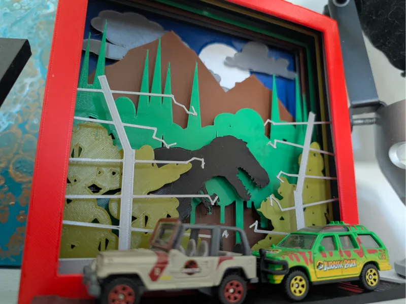 Jurassic Shadow Box Diorama