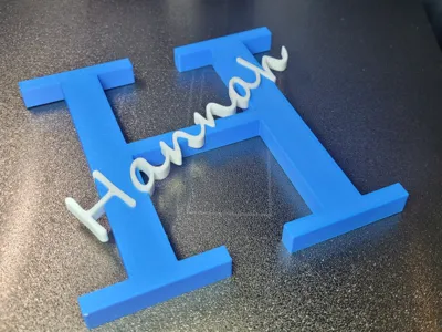 Letter H with the name Hannah