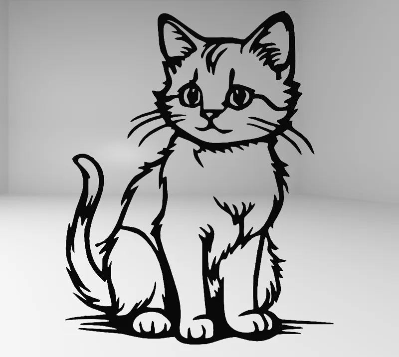 Cute Cat – Adorable Line Art Design