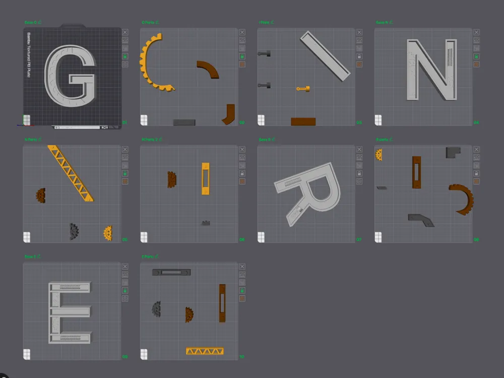 Engineering Alphabet Modular Mechanical Letters - Free 3D Print Model ...