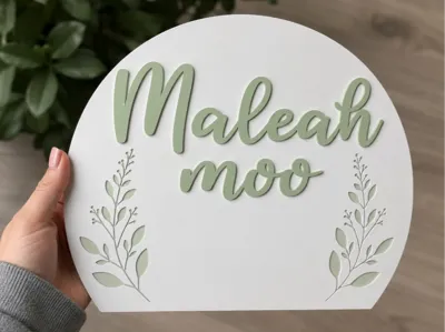 Personalised Botanical Name Plaque - 2 Versions