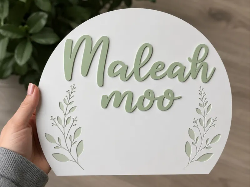 Personalised Botanical Name Plaque - 2 Versions