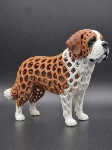 Figura decorativa: Stylized Voronoi Dog St. Bernard Figure Sculpture — vista de referencia 2