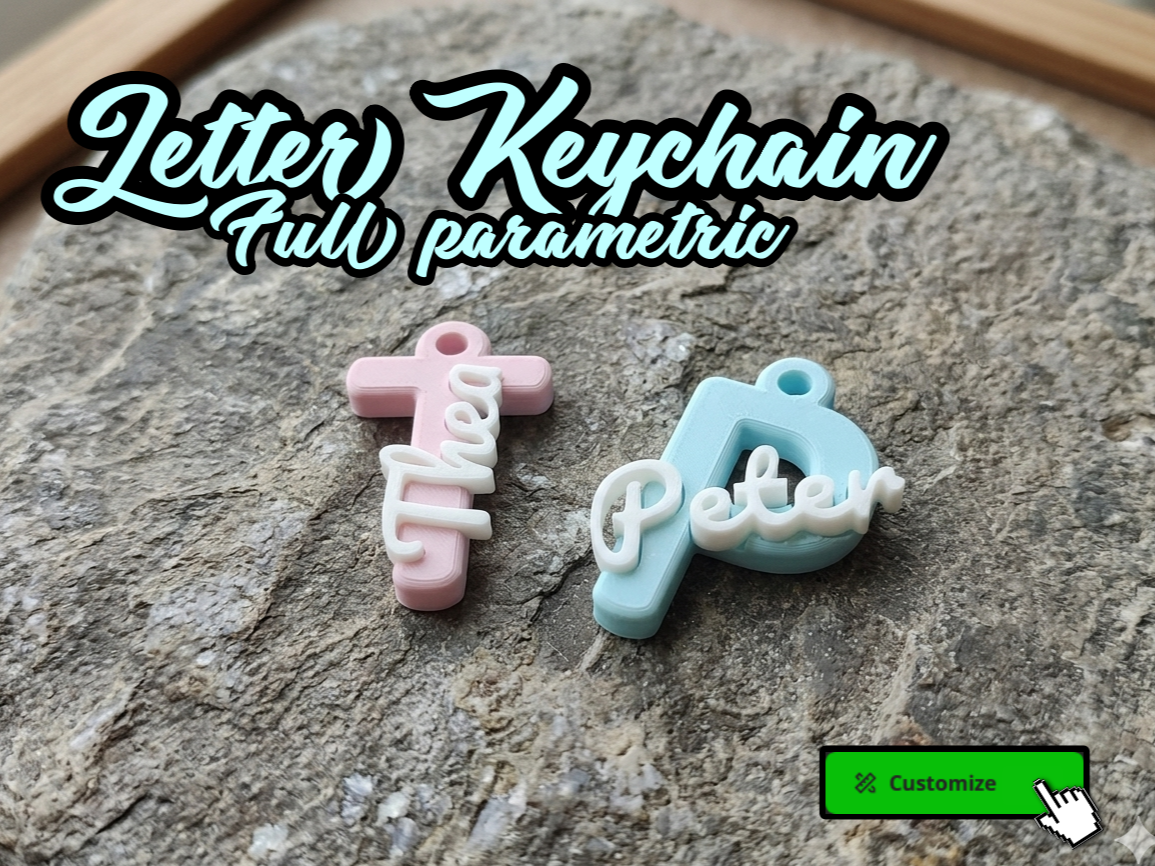 Letter Keychain Generator - Full parametric