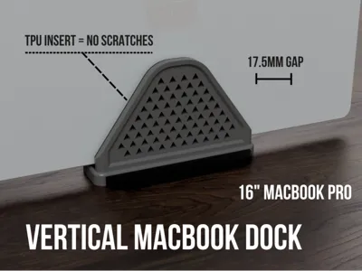 Vertical Macbook Pro Dock with TPU Insert