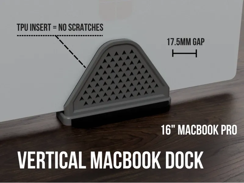 Vertical Macbook Pro Dock with TPU Insert