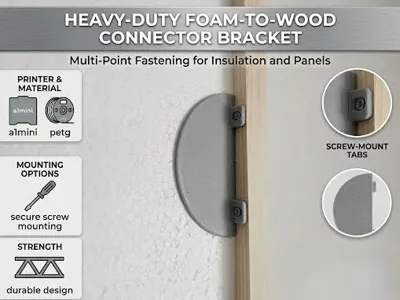 Heavy Duty Foam to Wood Connector Bracket