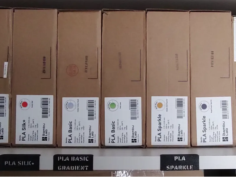 Filament labels for cupboard shelves (18mm)