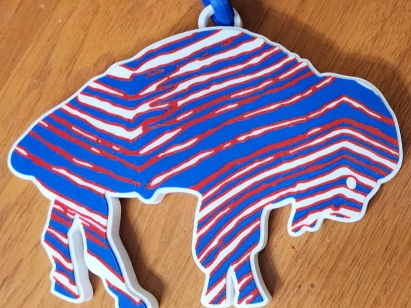 Zubaz Standing Buffalo Logo Chain