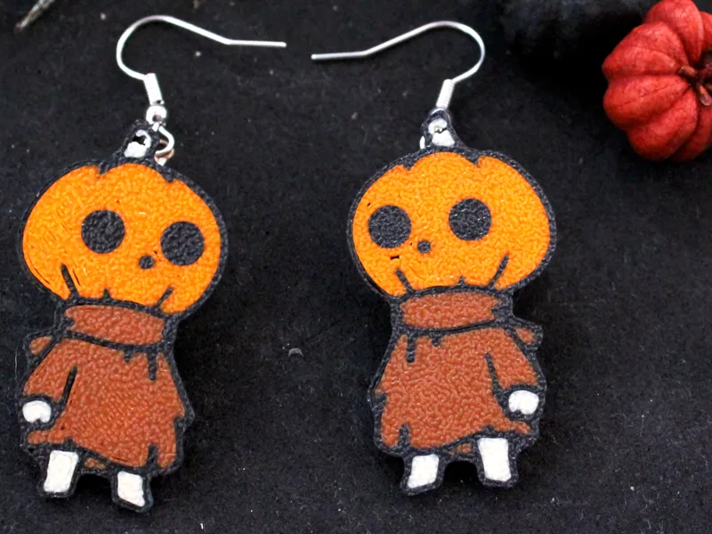 Pumpkin Scarecrow Earrings Halloween
