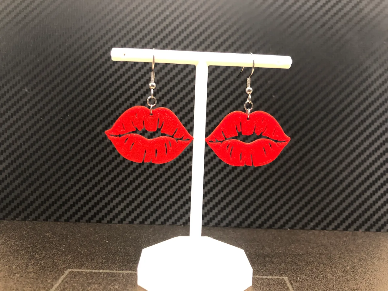 Valentine's day kiss earrings, no AMS 0.4mm nozzle view 2