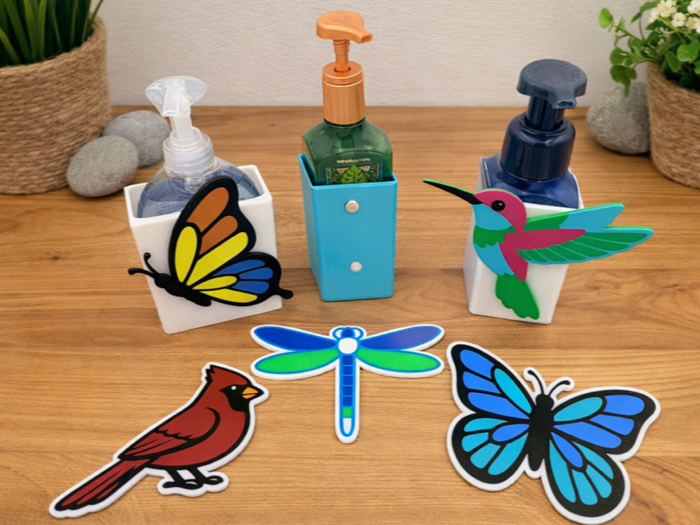 Nature - Flying Friends magnets - dispenser faces