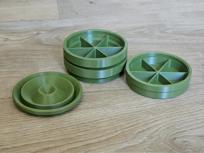 round box with compartments parametric stackable