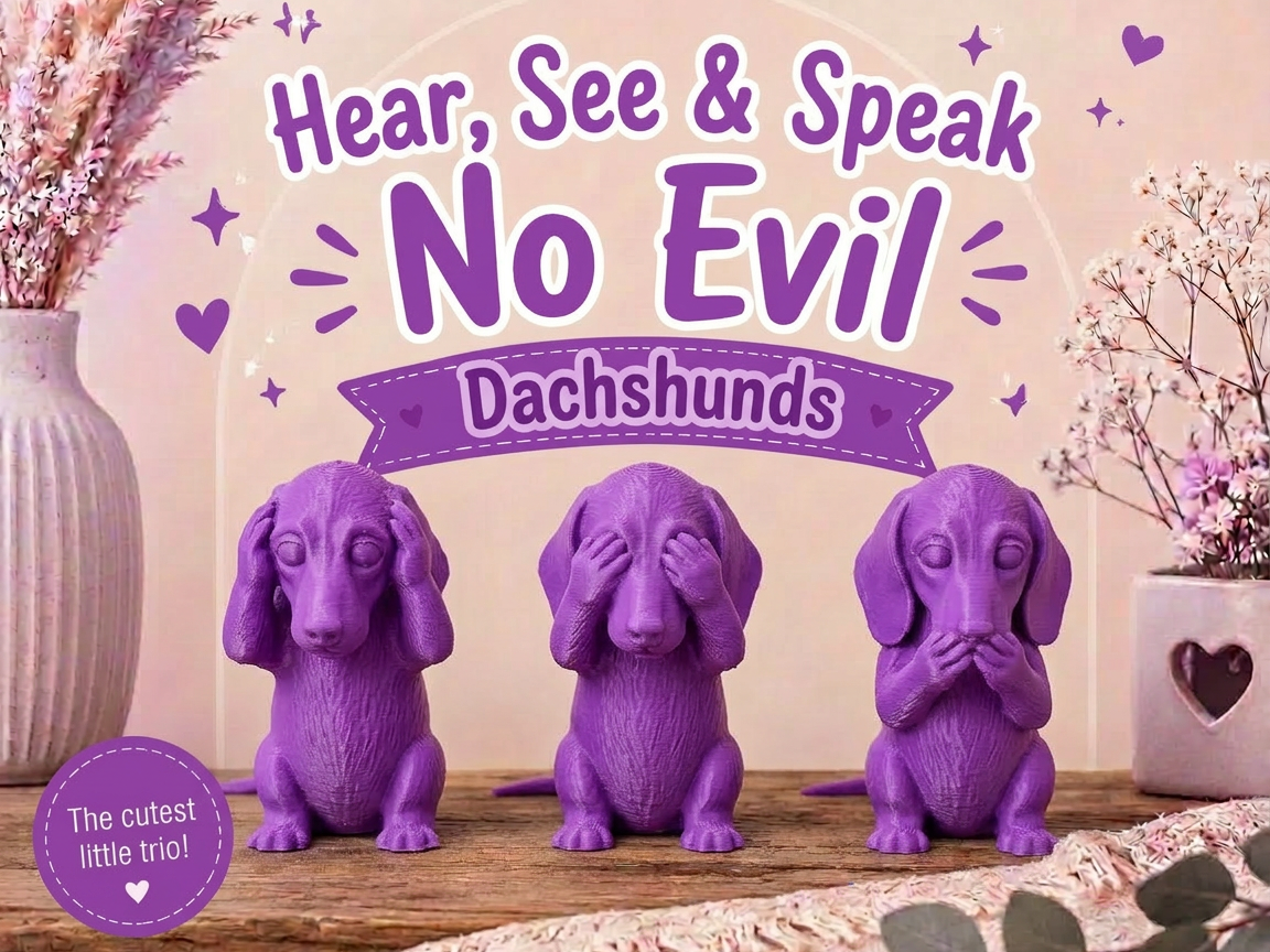 Hear, See & Speak No Evil Dachshunds