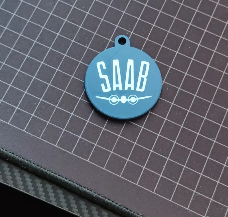 Saab airplane logo keychain
