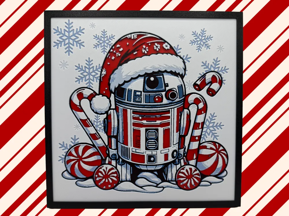 R2D2 - Christmas Candy Cane - Star Wars Hueforge