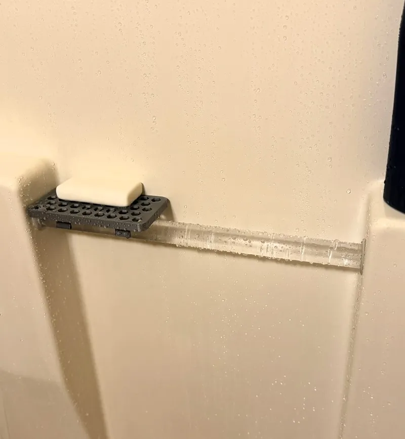 Shower Soap Dish Grab Handle Clip On