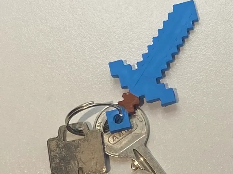 Minecraft sword keychain