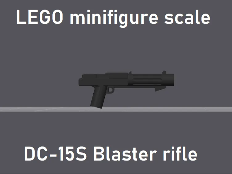 Minifigure scale StarWars DC-15S blaster rifle