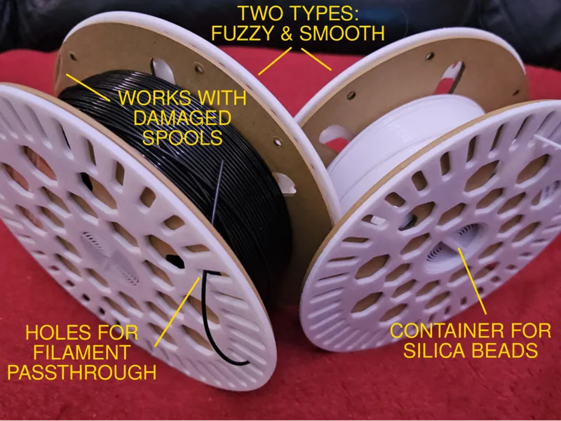 Fuzzy Skin AMS Cardboard Spool Adapter+Silica Pod
