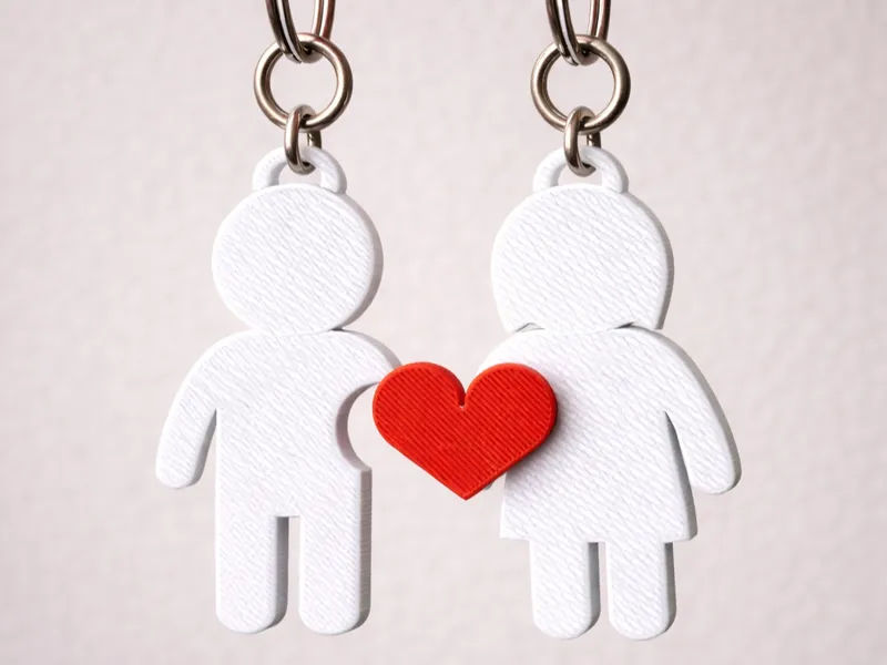 Couple heart Keychain