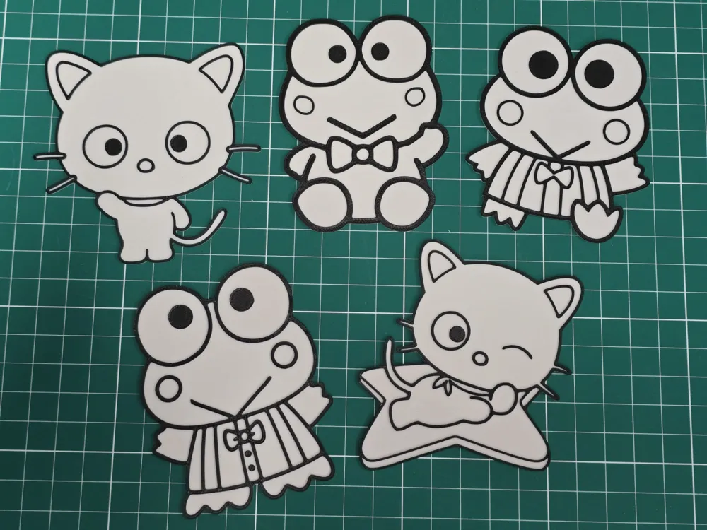Hello Kitty Coloring Theme Panels - Free 3D Print Model - MakerWorld