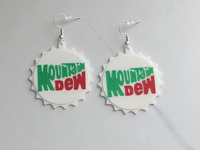 Mountain Dew Bottle Cap Earrings