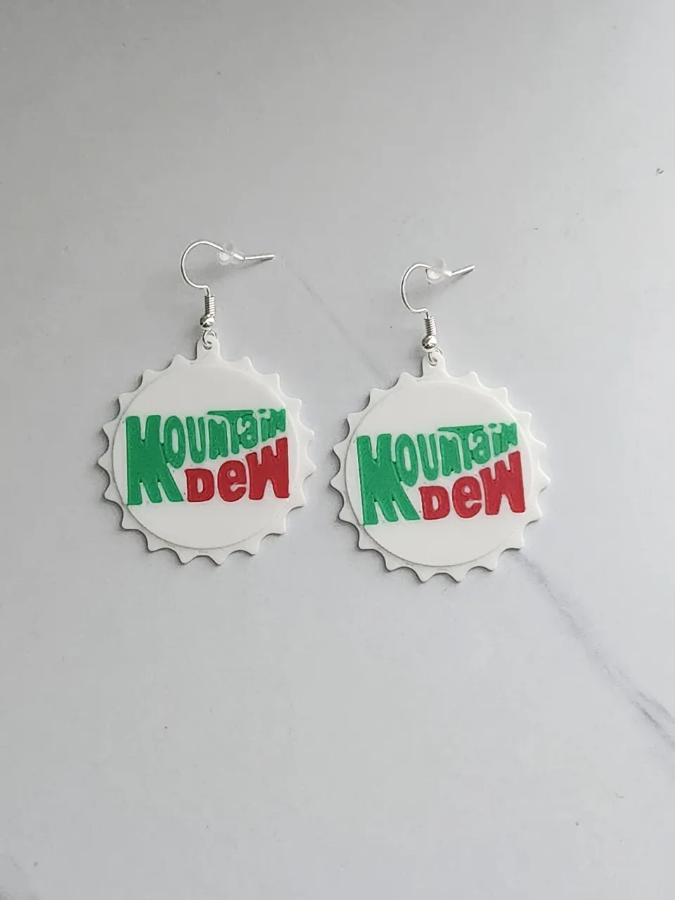 Mountain Dew Bottle Cap Earrings view 3