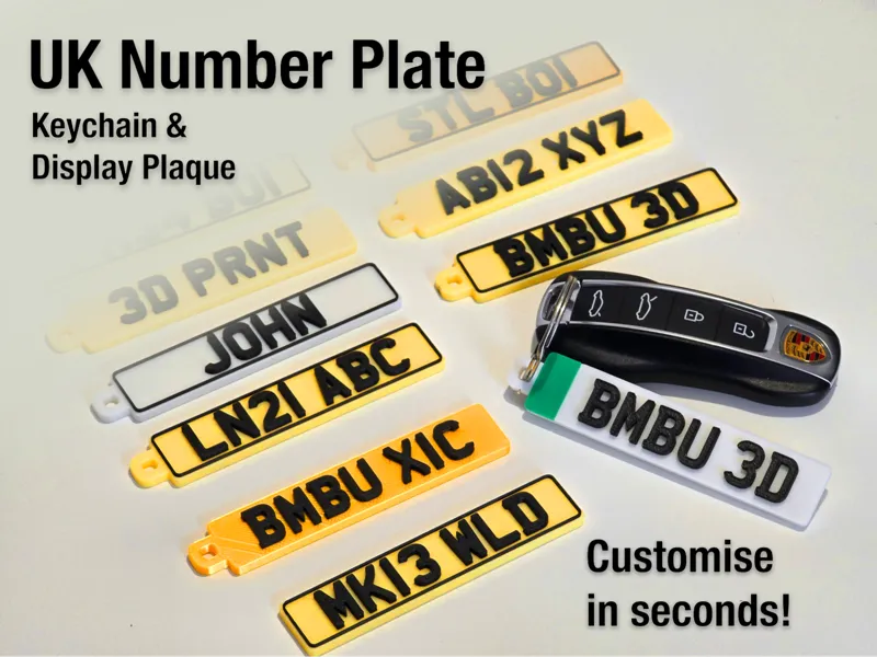Custom UK Number Plate - Keychain & Display Plaque