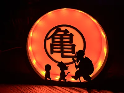 Son Goku Krilin Master Roshi night lamp