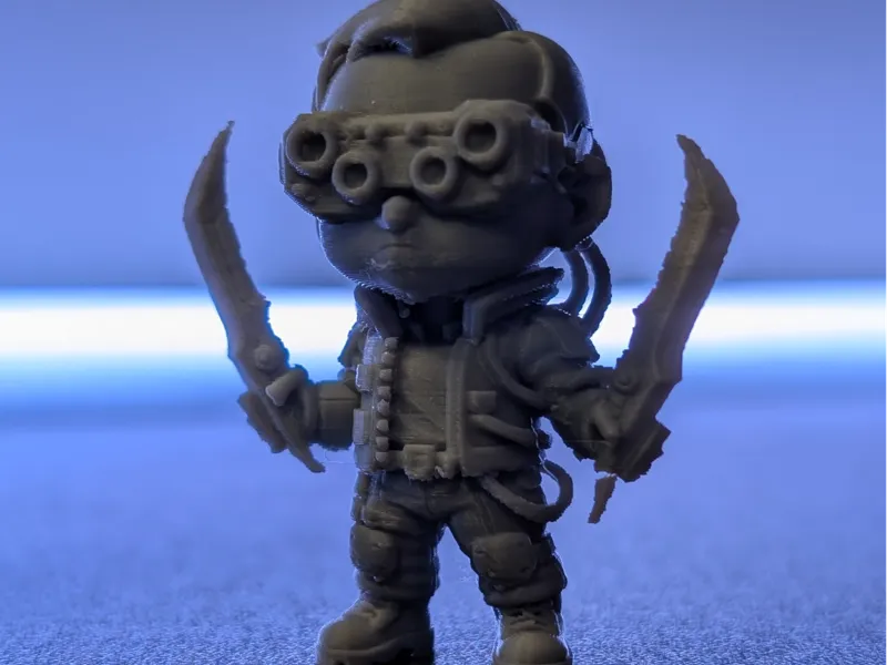 Chibi Cyberpunk Mantis Knight Dual Blade Figurine