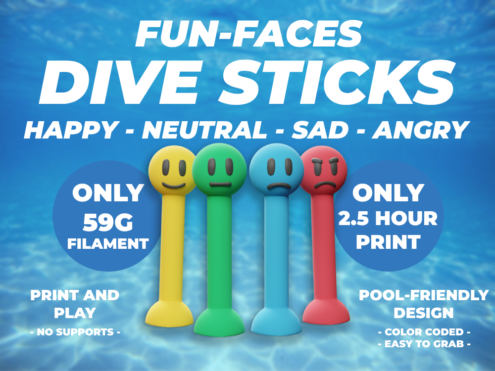 Miniatura 3 do modelo 3D Fun-Faces Diving Toy Sticks