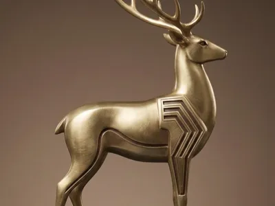 Art deco deer figurine