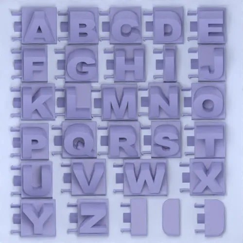 3D Name from letters - Standard font view 3