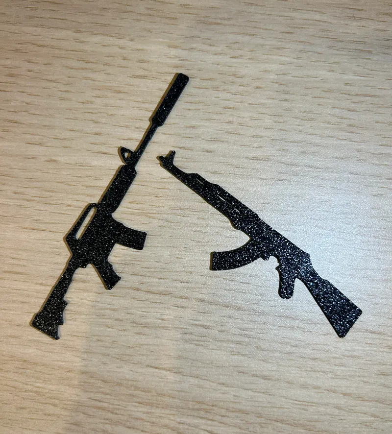 CSGO 2D decor M4A1 and AK47 Wall Art Keychain
