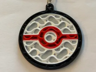 Premier Ball - Pokeball Keychain - Gyroid Pattern