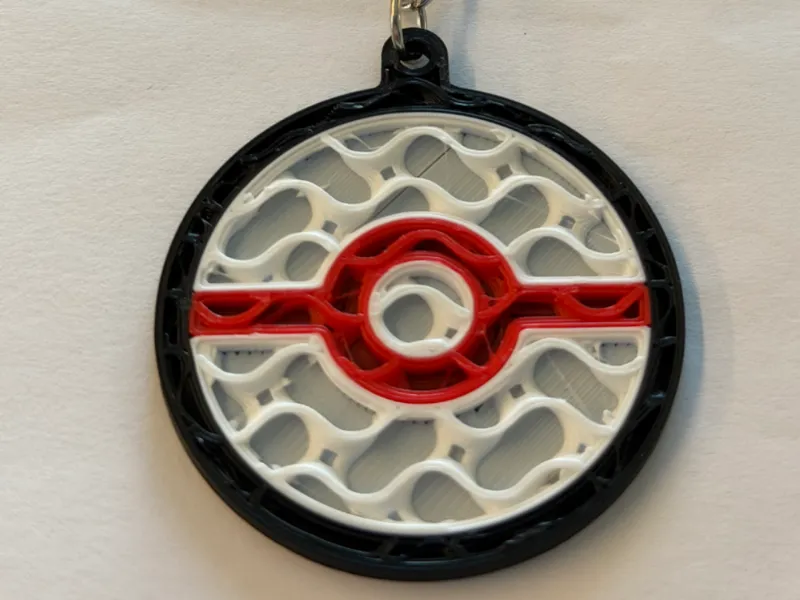 Premier Ball - Pokeball Keychain - Gyroid Pattern