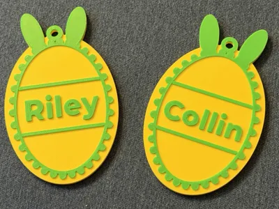 BunnyTag – Custom Easter Egg Name Keychain