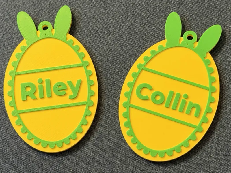BunnyTag – Custom Easter Egg Name Keychain