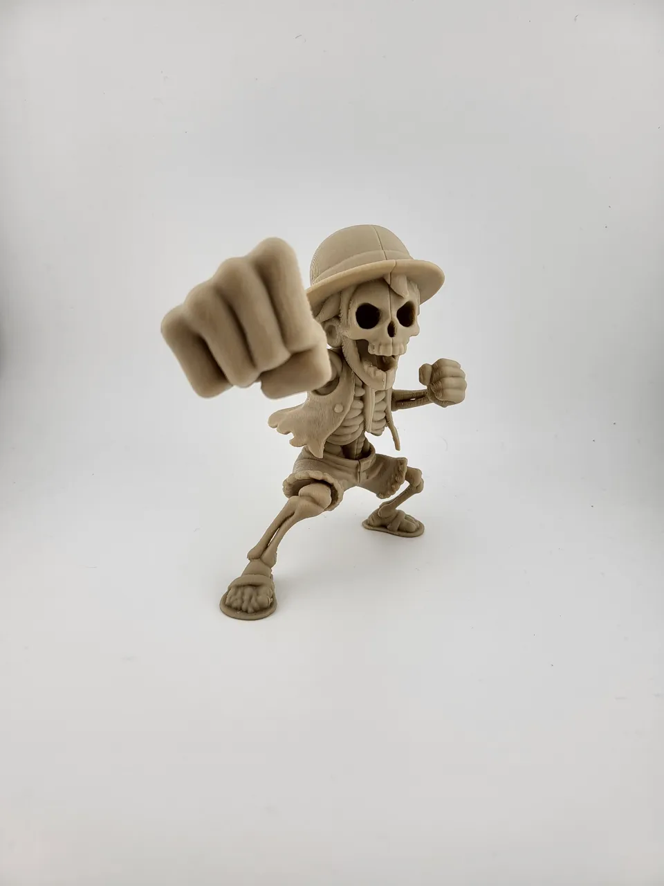 One Piece Luffy Skeleton Figure Punch Pose view 2