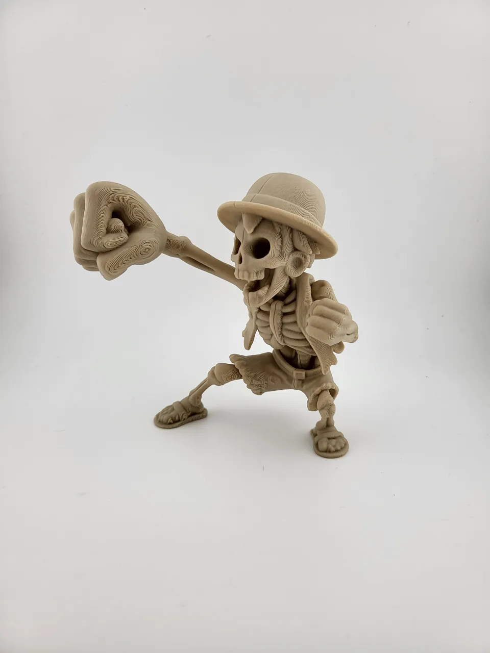 One Piece Luffy Skeleton Figure Punch Pose view 4