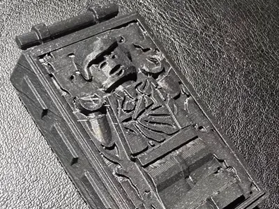 Han Solo in carbonite minifigure