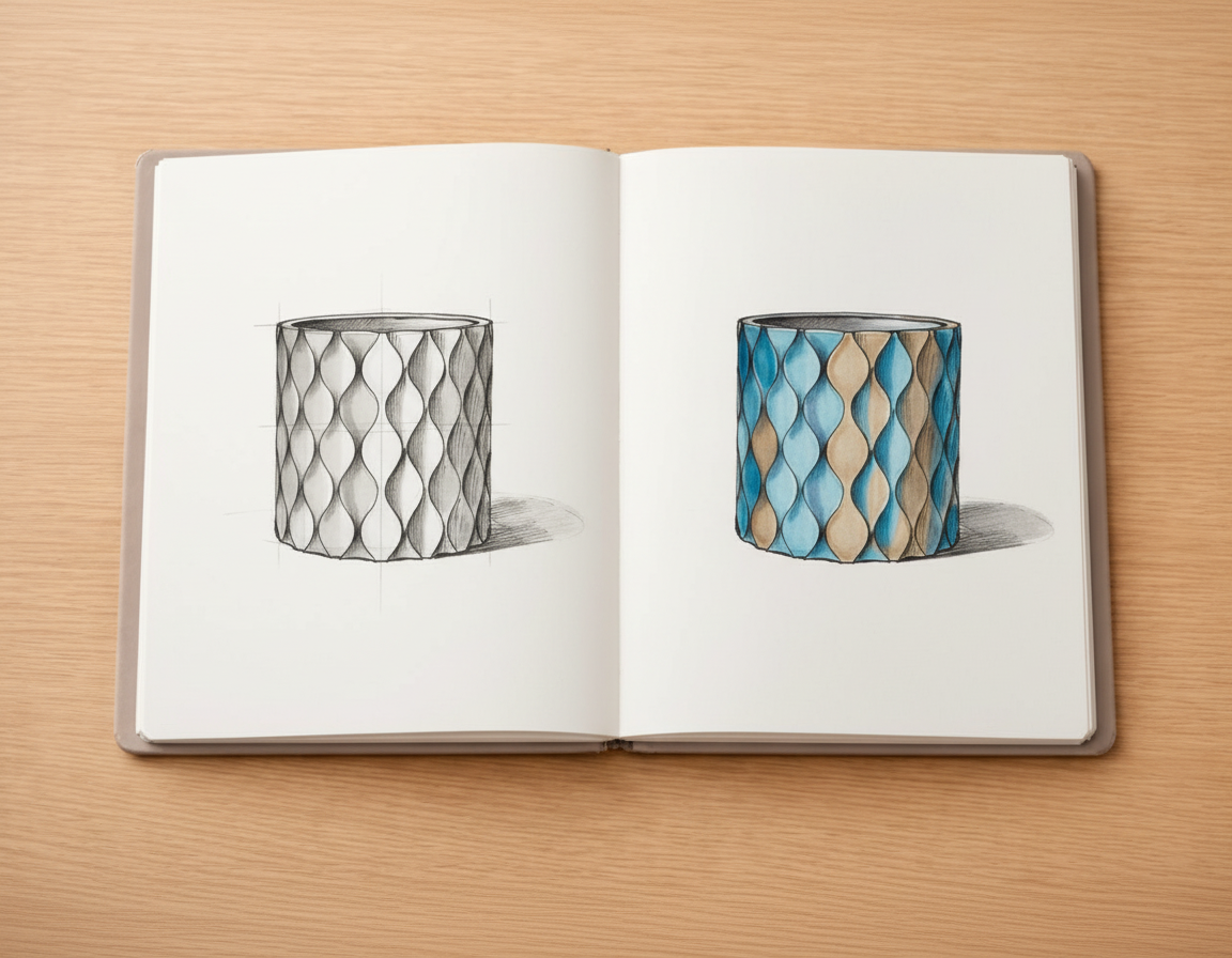 Parallel Wave Vase / Planter
