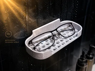 Minimalist Bathroom Glasses Holder | Smooth Curves and Efficient Drainage