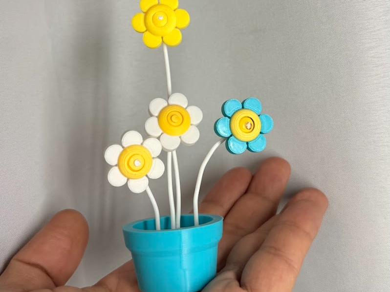 1g  spin flowers Stem of 1.75 filament 