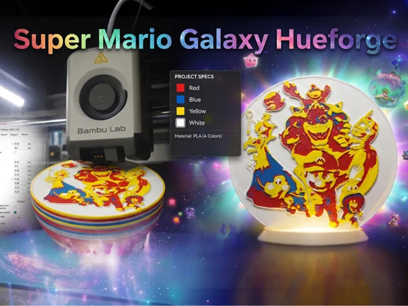 Super Mario Galaxy – 100mm Circular HueForge