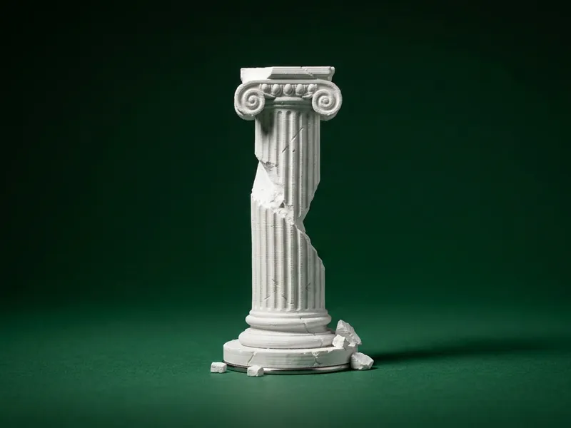 Broken Ionic Greek Column Ruin